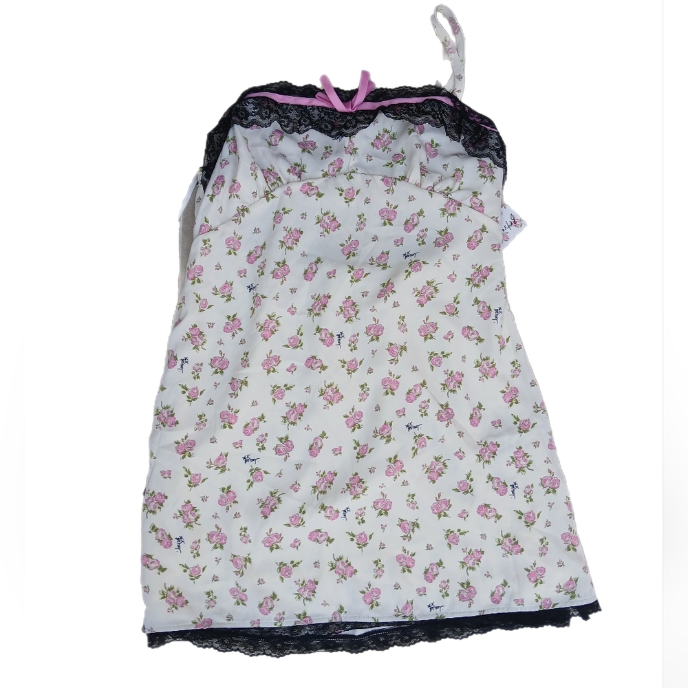 Forever 21 Pink Floral Dress with Black Lace